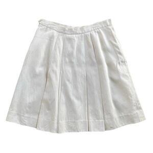 TALBOTS Vtg 90s/Y2K Light Khaki Pleated Mini Skirt Light Academia Preppy Sz 2